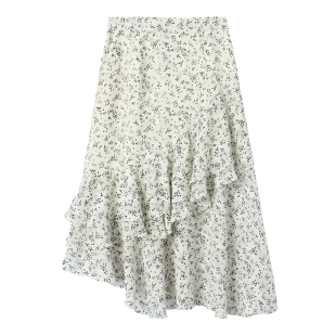 荷叶边斜裙摆仙女风A字半身裙192弜 夏季 459西湖阁老 栖