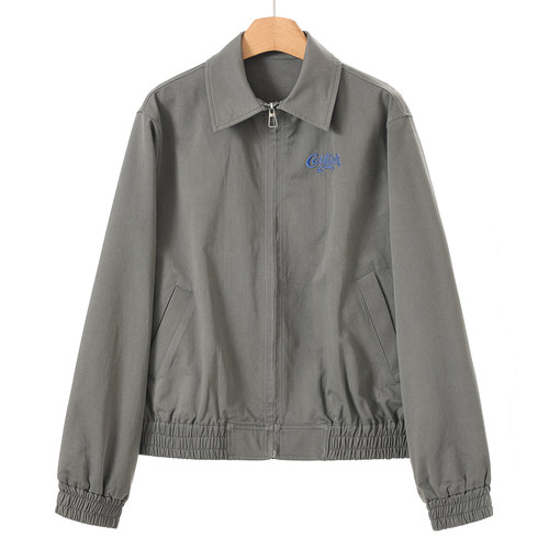 西湖阁老【AE】春装 老钱风刺绣字母全棉工装夹克外套696