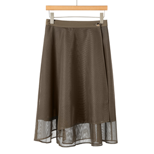 高腰不规则拼接裙摆网纱半身裙706 春装 569西湖阁老 奕