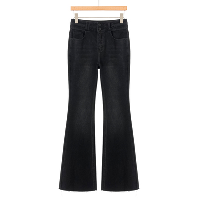 699含再生纤维素纤维【文】春装 高挑筷子腿拖地喇叭牛仔裤678