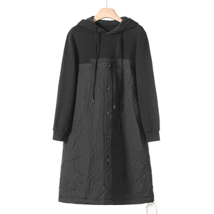 棉连帽带抽绳套头夹棉拼接连衣裙940 冬季 999西湖阁老 提