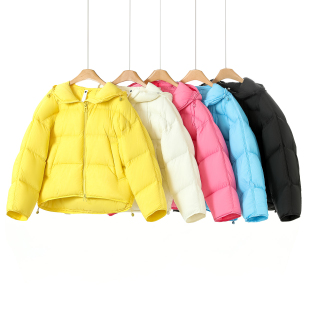 蝙蝠袖 冬装 抽绳收摆云朵泡芙短羽绒服620 羽D 糖果色年轻款