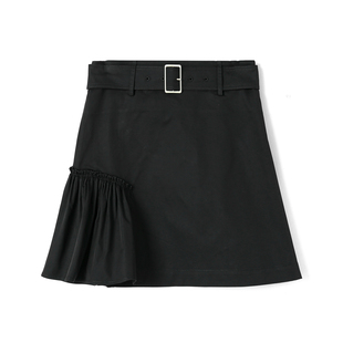 夏 木耳花边拼接裙摆高腰棉质短裙117弜 帝 499西湖阁老·特价