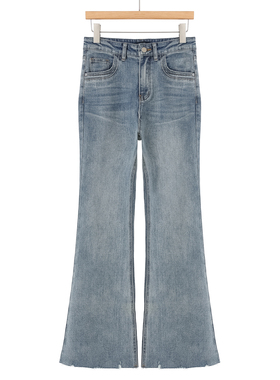 689含再生纤维素纤维【TH】春装 显瘦磨边喇叭牛仔裤023