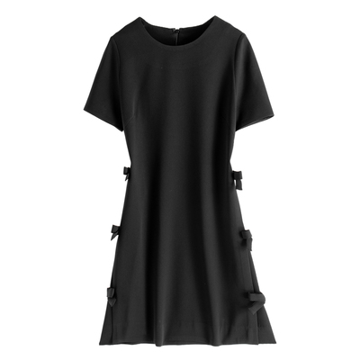 西湖阁老【佐X】当季夏装 侧边蝴蝶结设计醋酸连衣裙ZX007弜