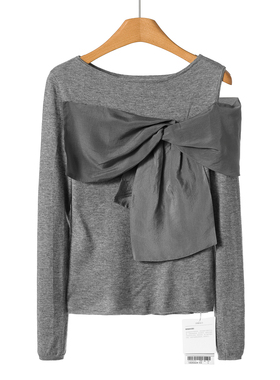 699西湖阁老【真情】26春装 拼接蝴蝶结含绵羊毛针织衫239