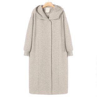 1909西湖阁老 冬季 连帽宽松长款 气质双面呢大衣927 提