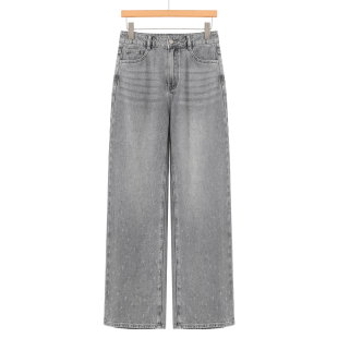 猫爪磨边挺括宽脚拖地牛仔裤 26春装 822 莫Y 699西湖阁老