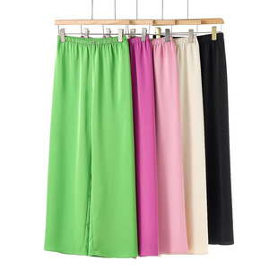 飘逸垂坠感无口袋松紧阔腿裤 夏装 139 栖 489西湖阁老