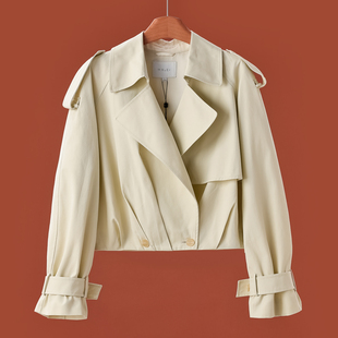 特殊设计下摆宽松棉短风衣外套134 春装 999西湖阁老 莫Y