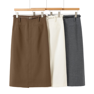 高腰拼接修身 599 春装 文 可通勤开叉半身裙142 32%粘纤