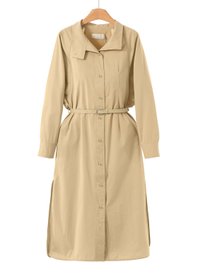 999西湖阁老【栖】春装 蝙蝠袖系腰带开叉风衣外套022