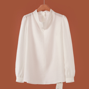 小立领后纽扣天丝套头衬衫 499 春装 栖 091 41%莱赛尔纤维