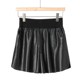 型正松紧腰PU革阔腿休闲短裤 西湖阁老 147 百搭版 绍 帝 冬季