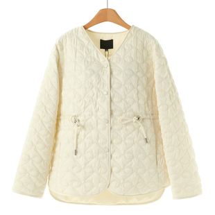 抽绳收腰轻薄开叉V领棉服633 冬装 659西湖阁老 妍B