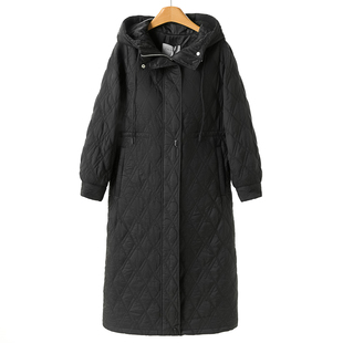 冬装 卡拉 抽绳连帽过膝天丝棉衣659 西湖阁老 779