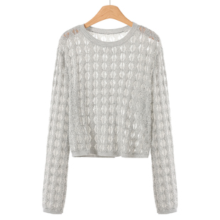 辣妹镂空温柔娴熟透气薄针织衫 春装 791 栖 499西湖阁老