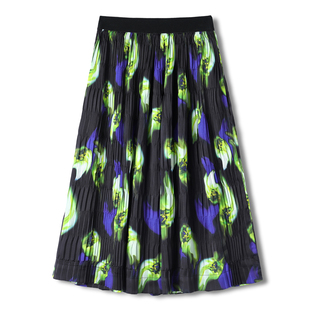 褶皱百褶纹理遮胯拼色松紧半身裙290弜 夏季 西湖阁老 蓄