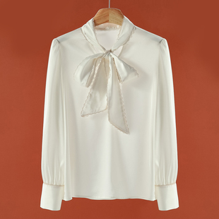 花边V领系带淑女温柔套头衬衫 春季 099琳 栖 799西湖阁老