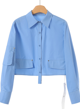 890西湖阁老【AL】春装*绍 铆钉袋盖亲肤透气舒适短衬衫962