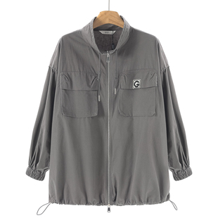 棉立领带抽绳工装 春季 风休闲外套002 熠 599西湖阁老