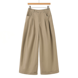 翻边宽脚拼折遮胯阔腿甩腿裤 春装 611 栖 799西湖阁老