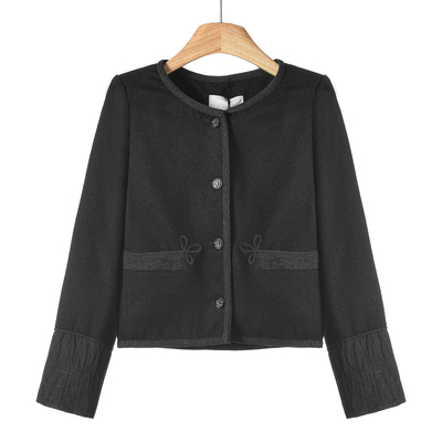 619西湖阁老【卡拉】春季 编织花边拼接袖小香风外套879