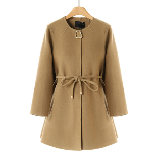 A版 1699 冬季 妍B 系腰带暗扣双面呢大衣506 5%羊驼毛