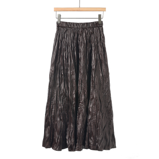 绍 春季 肌理感褶皱松紧半身裙829 幸 西湖阁老