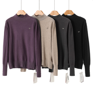 冬装 鸶 字母胸针半高领打底毛衣666 52%粘胶纤维 339