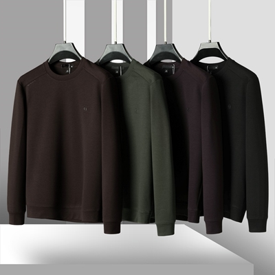 男装 25%再生纤维素纤维【冰】春装 含山羊绒纯色休闲卫衣320