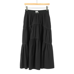 松紧腰纯色不规则拼接半身长裙081 春季 599西湖阁老 栖