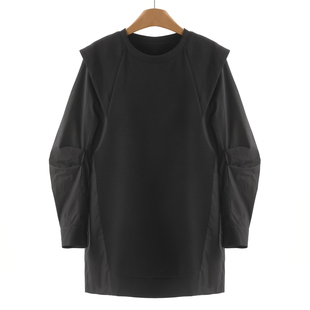 宽松卫衣式 699西湖阁老 拼接堆堆袖 春装 连衣裙062 序