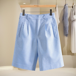 亲肤透气极简风五分阔腿短裤 特价 春季 帝 606 ·799西湖阁老