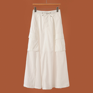 松紧抽绳开叉工装 659 春装 栖 半身裙051 30%莱赛尔纤维