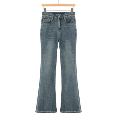 429西湖阁老【卡拉】春装 修身显筷子腿高挑牛仔喇叭裤929