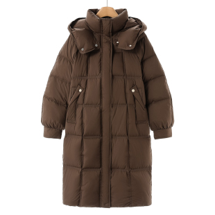 立领插肩袖 冬装 过膝宽松连帽羽绒服111 文 1999西湖阁老