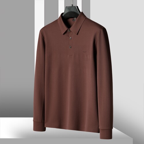 男装 羊绒+51%莱赛尔【冰】春装 POLO领开叉套头T恤313