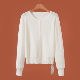 针织衫 469西湖阁老 温柔外穿含桑蚕丝开衫 春装 763 兰