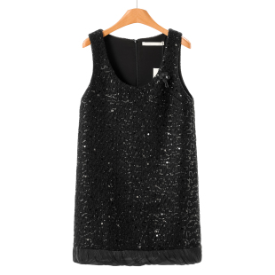 亮片直筒轻熟风绵羊毛无袖 春装 连衣裙230 文 799西湖阁老