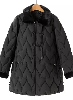 3150鹅绒服【缘纳YL】冬装*绍 ~可拆水貂毛领盘扣羽绒服638