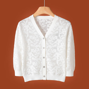 春季 七分袖 提花短款 外套171 499 针织衫 63.2%粘纤