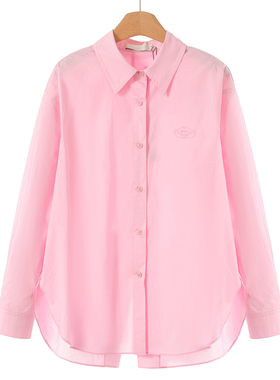 599西湖阁老【栖】春装 开叉不规则宽松落肩刺绣衬衫651