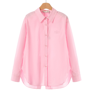 开叉不规则宽松落肩刺绣衬衫 春装 651 栖 599西湖阁老