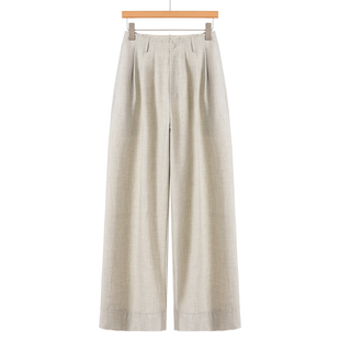 翻边宽脚高腰垂感阔腿拖地裤 990西湖阁老 绍 春装 753