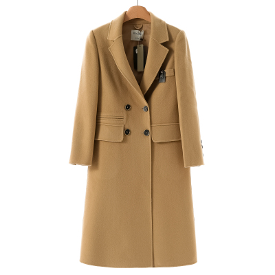 2639 10%山羊绒+90%绵羊毛【兰】冬装 西装领长款双面呢外套002