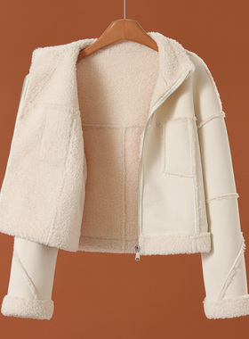 1890西湖阁老【AL】冬装*绍 竖纹拼接仿皮毛一体加绒外套137