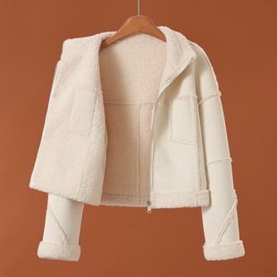 绍 冬装 竖纹拼接仿皮毛一体加绒外套137 1890西湖阁老