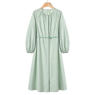 境 衬衫 春季 圆领单排扣插肩袖 连衣裙607 绍 789西湖阁老