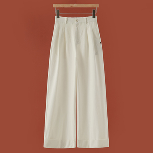 脚棉宽脚裤 469西湖阁老 后腰松紧卷裤 春装 007 兰